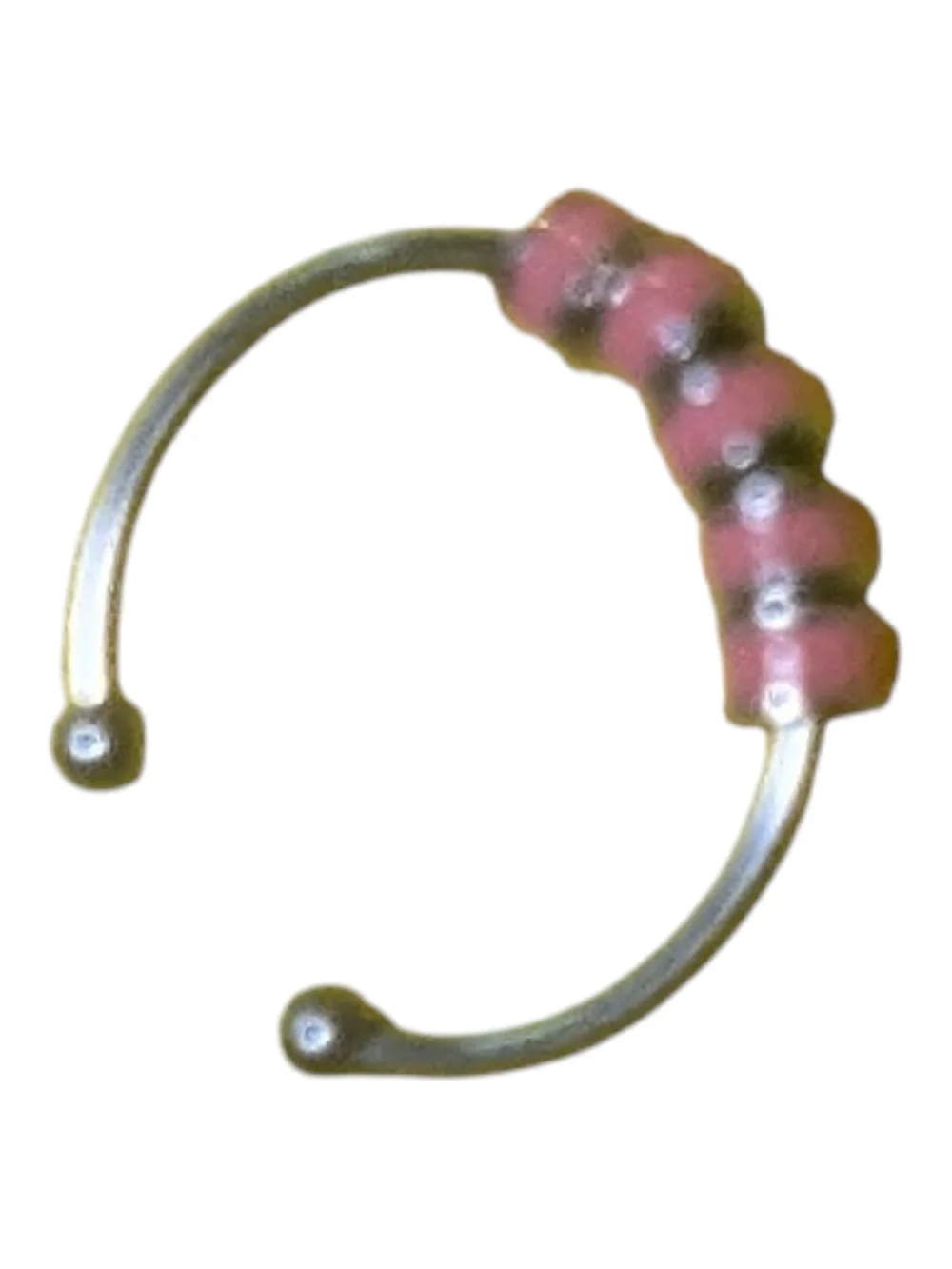 NEW Beaded Fidget Ring Sz 6.5 Pink Red  Unisex Jewelry A-041